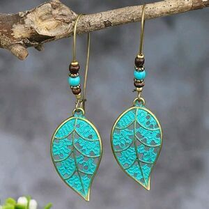 BOHO Ethnic Leaf Drop Earrings